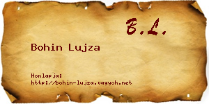 Bohin Lujza névjegykártya